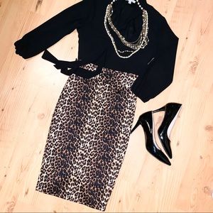 Leopard Print Pencil Skirt